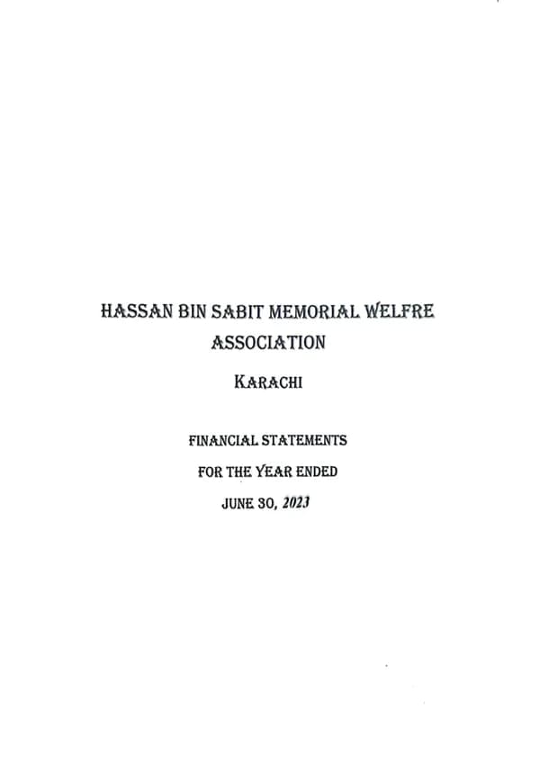 First page of the HBSMWA audited accounts for FY2022–23, audited by A.G. Habib & Co.